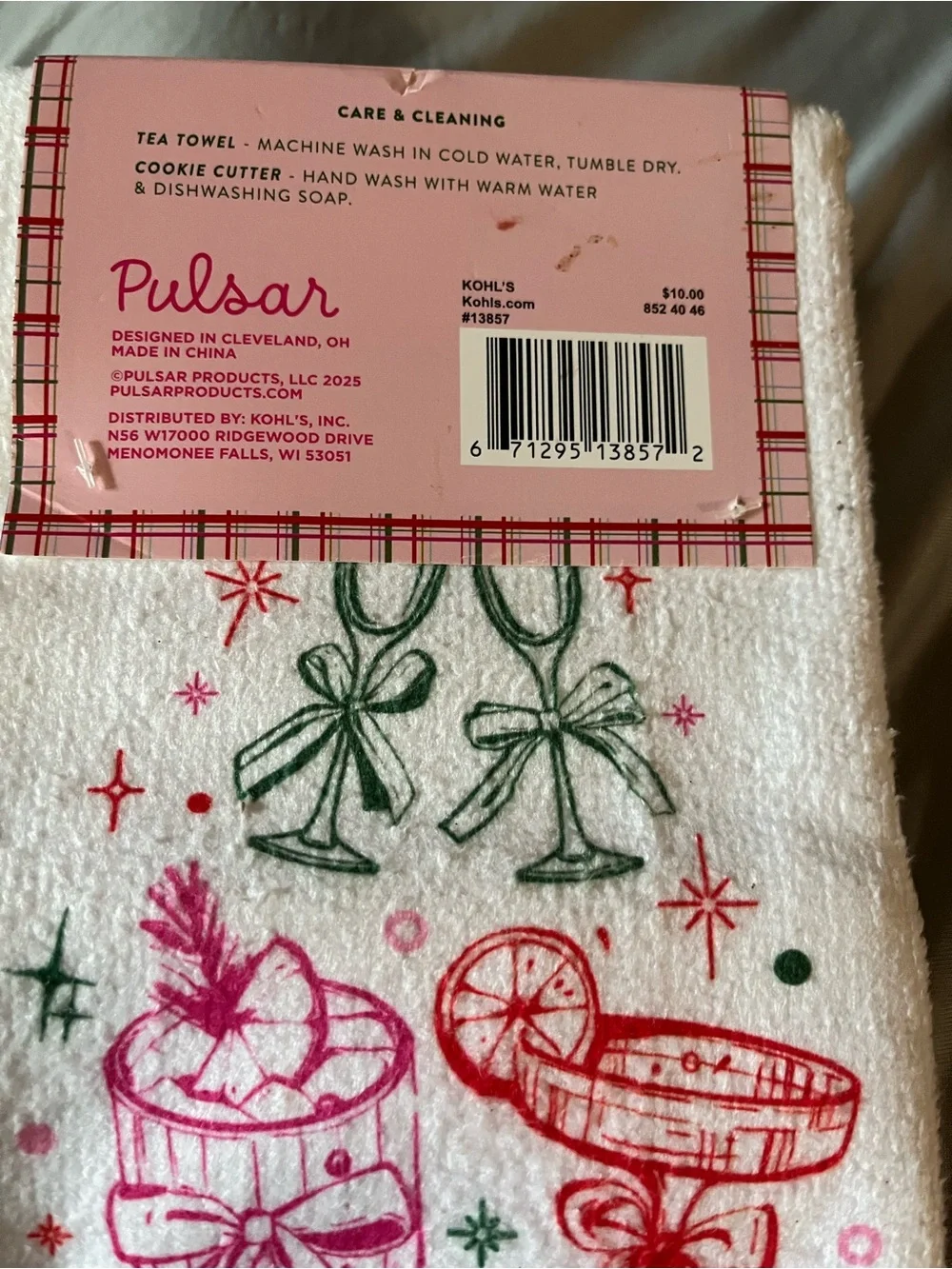 Red Monogrammed Holiday Hand Towel Set